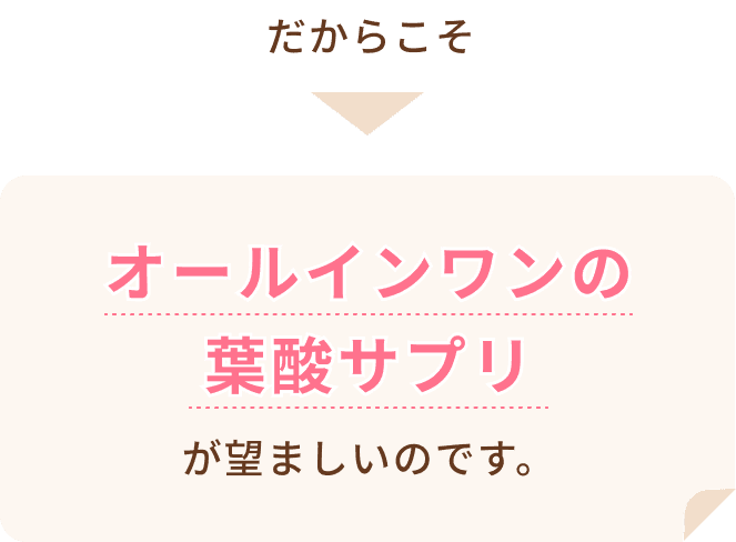 だからこそ、オールインワンの葉酸サプリが望ましいのです。